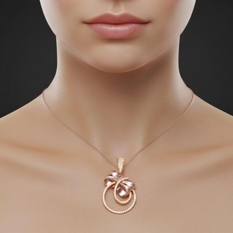 Moissanite Double Circle Pendant Necklace for Women | Gold, Rose Gold & Silver | Anniversary & Bridal Gift