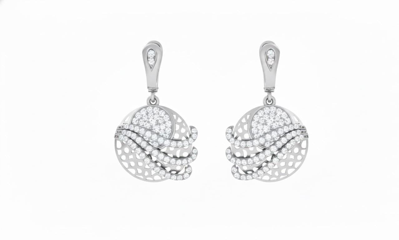 Moissanite Drop Earrings | Rose Gold Swirl, Nickel-Free