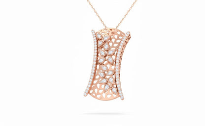 Riora Moissanite leaf pendant necklace in gold, rose, and silver with hypoallergenic design, perfect for Valentine gift for her