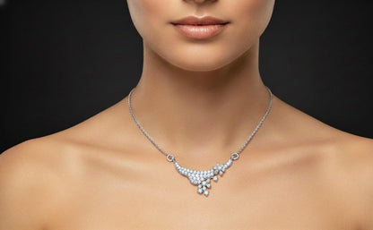 Moissanite Floral Pendant Necklace for Women | Gold, Rose Gold & Silver | Wedding & Anniversary Gift