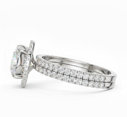 CZ Halo Engagement Ring | Gold, Rose Gold & Silver | Hypoallergenic Bridal Jewelry