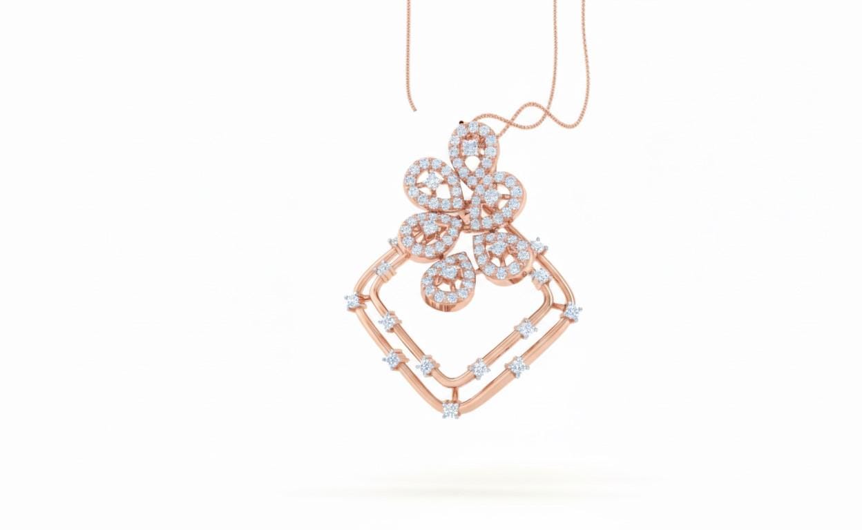 Moissanite Clover Pendant Necklace | Rose Gold & Silver, Hypoallergenic