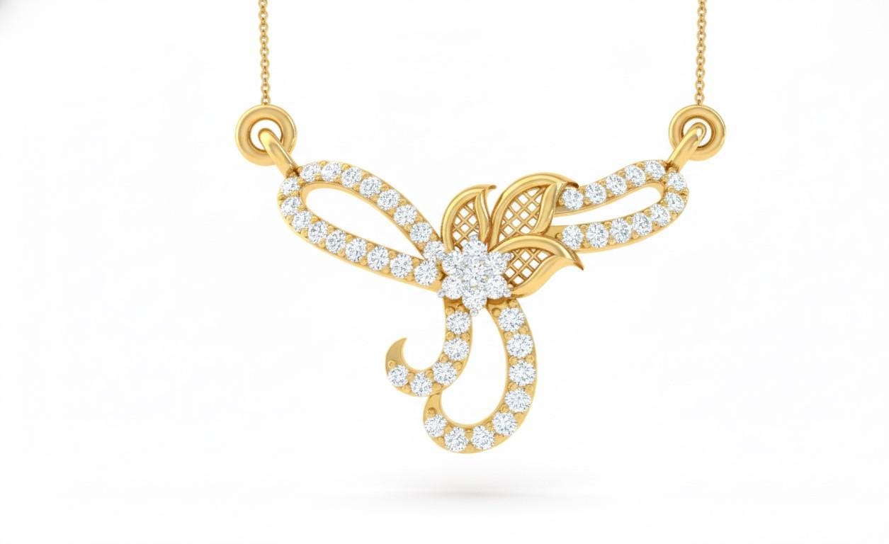 Moissanite Floral Swirl Pendant Necklace for Women | Gold, Rose Gold & Silver | Adjustable 22" Chain | Bridal & Anniversary Gift