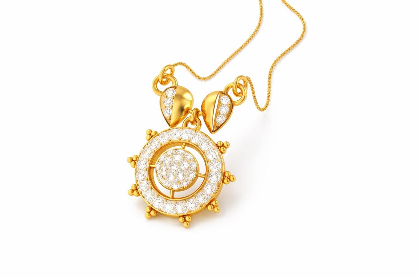 Riora moissanite halo pendant in gold, rose gold, and silver jewelry, bridal wedding necklace for women, elegant gift idea