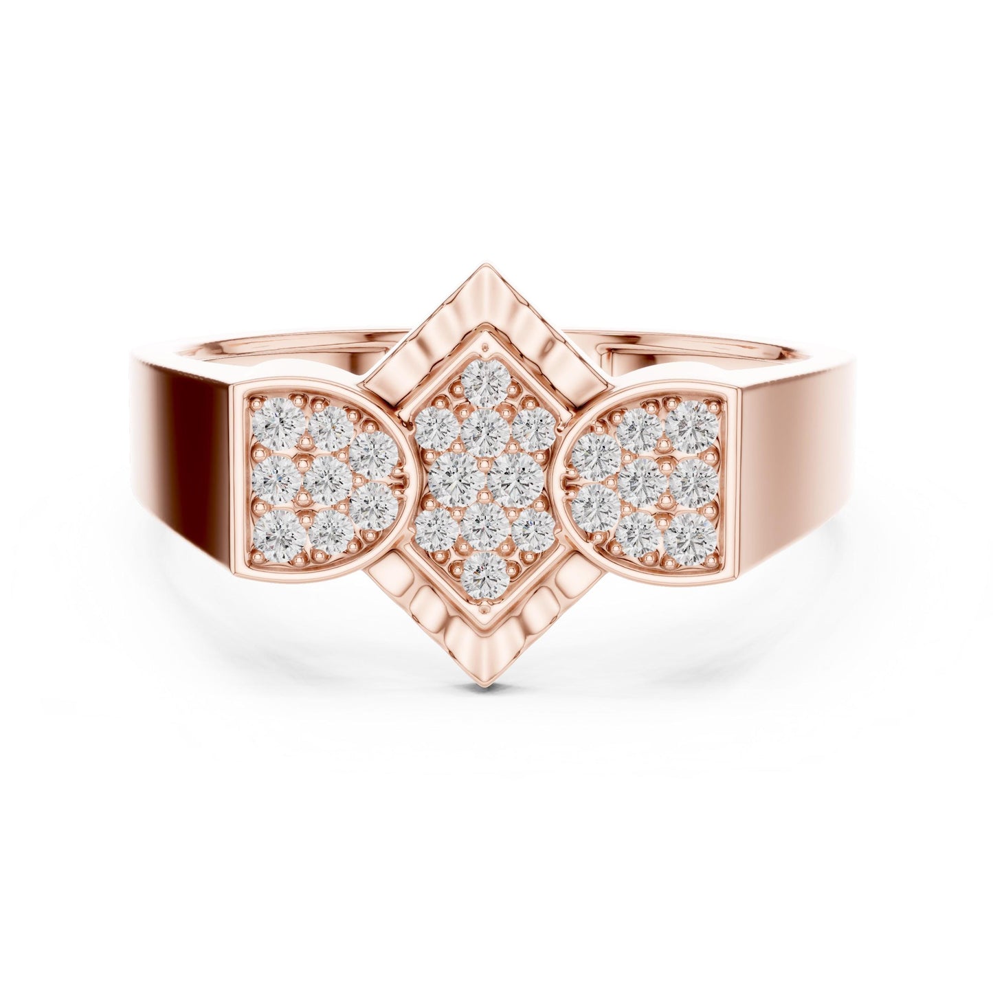 Geometric CZ Statement Ring – Rose Gold, Gold & Silver Bridal Band | Regalia & Roses