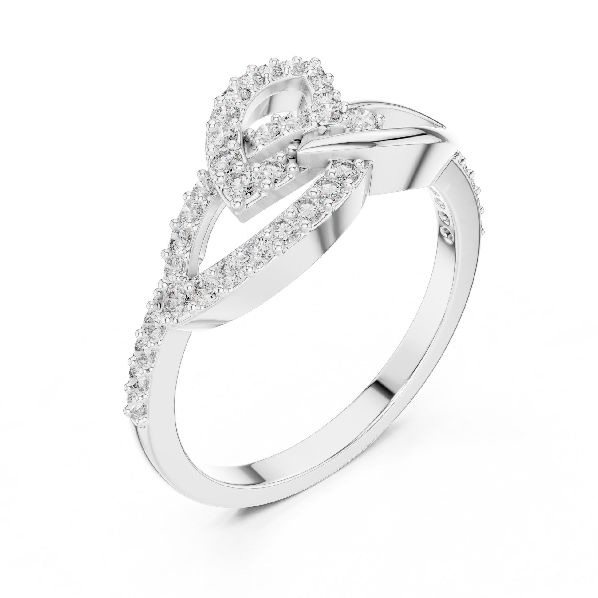 Elegant Riora interlocking moissanite diamond ring for women, minimalist infinity stackable promise ring for special occasions