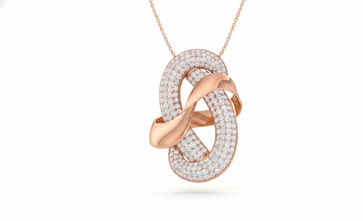 Moissanite Infinity Pendant  Adjustable Chain, Elegant Necklace  Gift