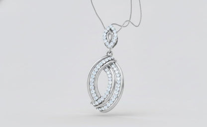 Moissanite Oval Pendant Necklace | Rose Gold, Adjustable Chain