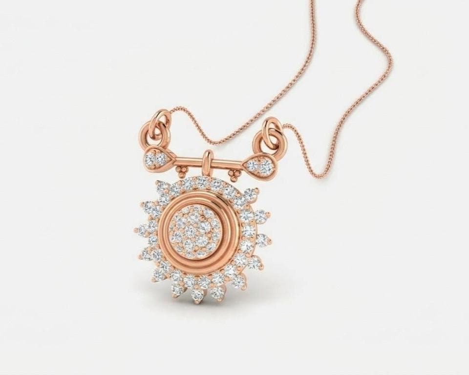 Riora Moissanite Sunburst Necklace in gold, rose, and silver with minimalist sunburst pendant, perfect bridal gift or elegant jewelry