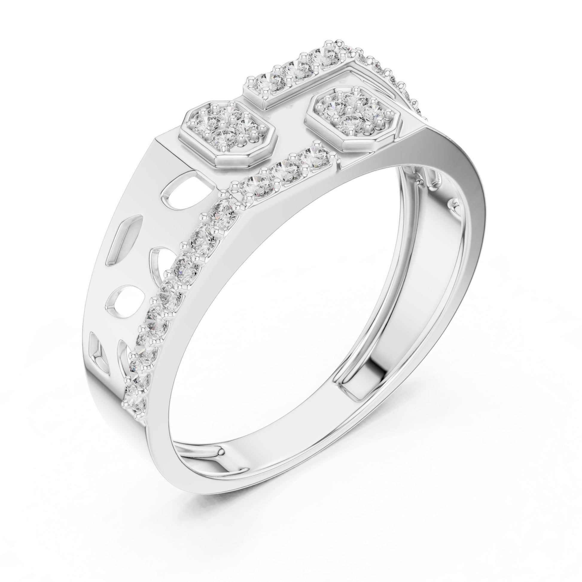 Riora moissanite diamond gold stackable wedding band with minimalist design, perfect for engagement or anniversary jewelry.