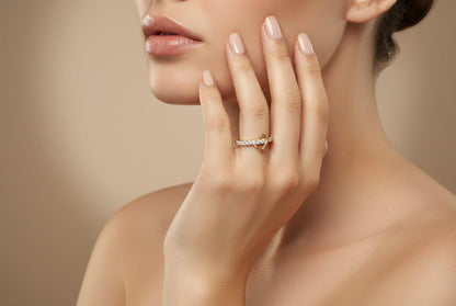 Moissanite Square Ring | Geometric Band | Gold, Rose Gold & Silver | Promise & Engagement Ring