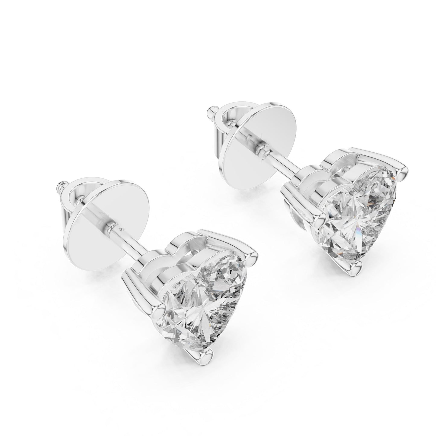 Riora 6mm heart-shaped moissanite diamond stud earrings in rose gold, minimalist love jewelry for women.
