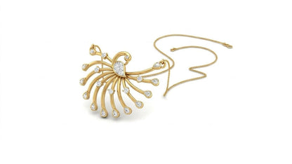 Riora Moissanite Peacock Necklace in rose gold with intricate peacock pendant, perfect for bridal or elegant wedding jewelry.