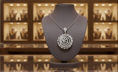 Moissanite Spiral Pendant Necklace, Gold Rose Gold Silver, Hypoallergenic Statement  Gift for Her Valentine