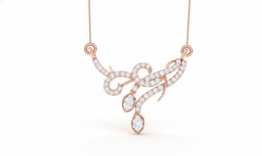 Moissanite Pendant Necklace, Rose Gold Bridal Jewelry, Adjustable Chain