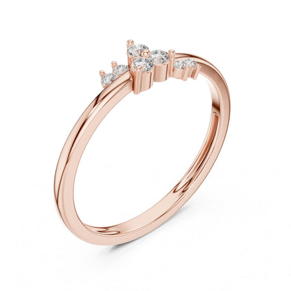 Riora minimalist gold engagement ring with moissanite diamond cluster and dainty band, perfect for bridal or anniversary gift.