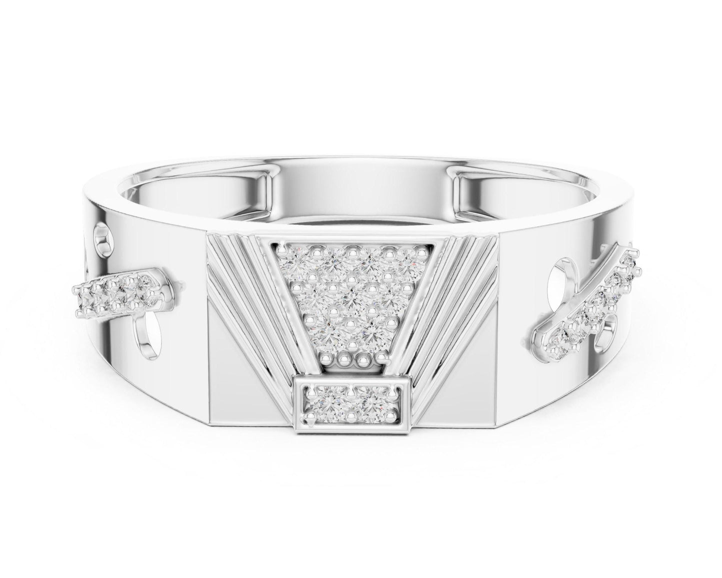Riora luxury gold moissanite diamond statement ring for women, bridal jewelry, perfect for engagement or wedding parties.