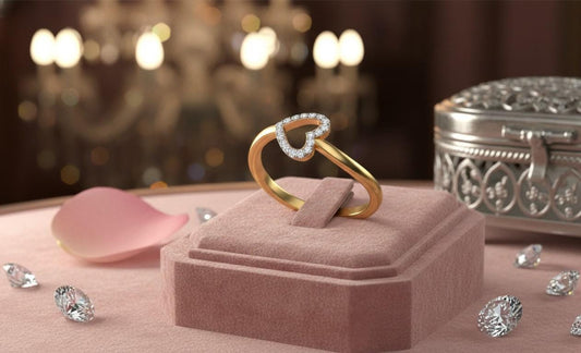 Heart Moissanite Ring | Hypoallergenic | Gold, Rose Gold & Silver | Gift for Her