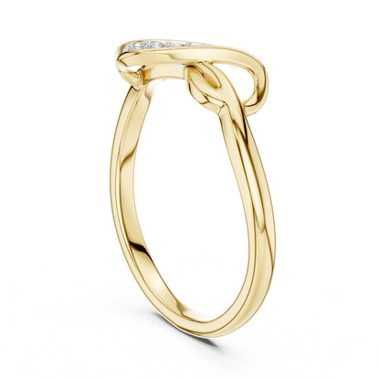 Riora infinity knot moissanite diamond ring, dainty minimalist promise band, stackable jewelry for elegant gifting.