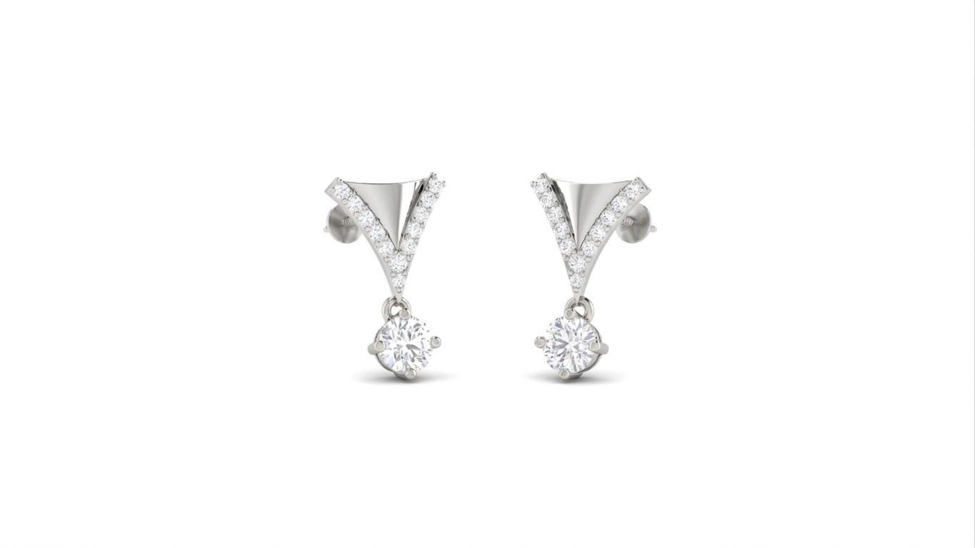 Riora moissanite diamond necklace and earrings set with rose pendant, minimalist bridal jewelry, elegant luxury gift for her
