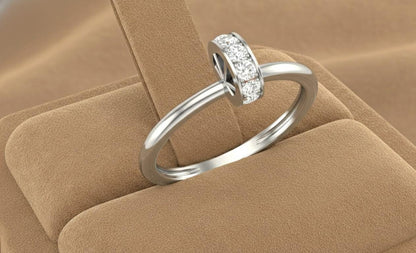 Dainty Moissanite Band Ring | Minimal Stackable Ring in Gold, Rose Gold & Silver | Hypoallergenic Promise & Engagement Gift