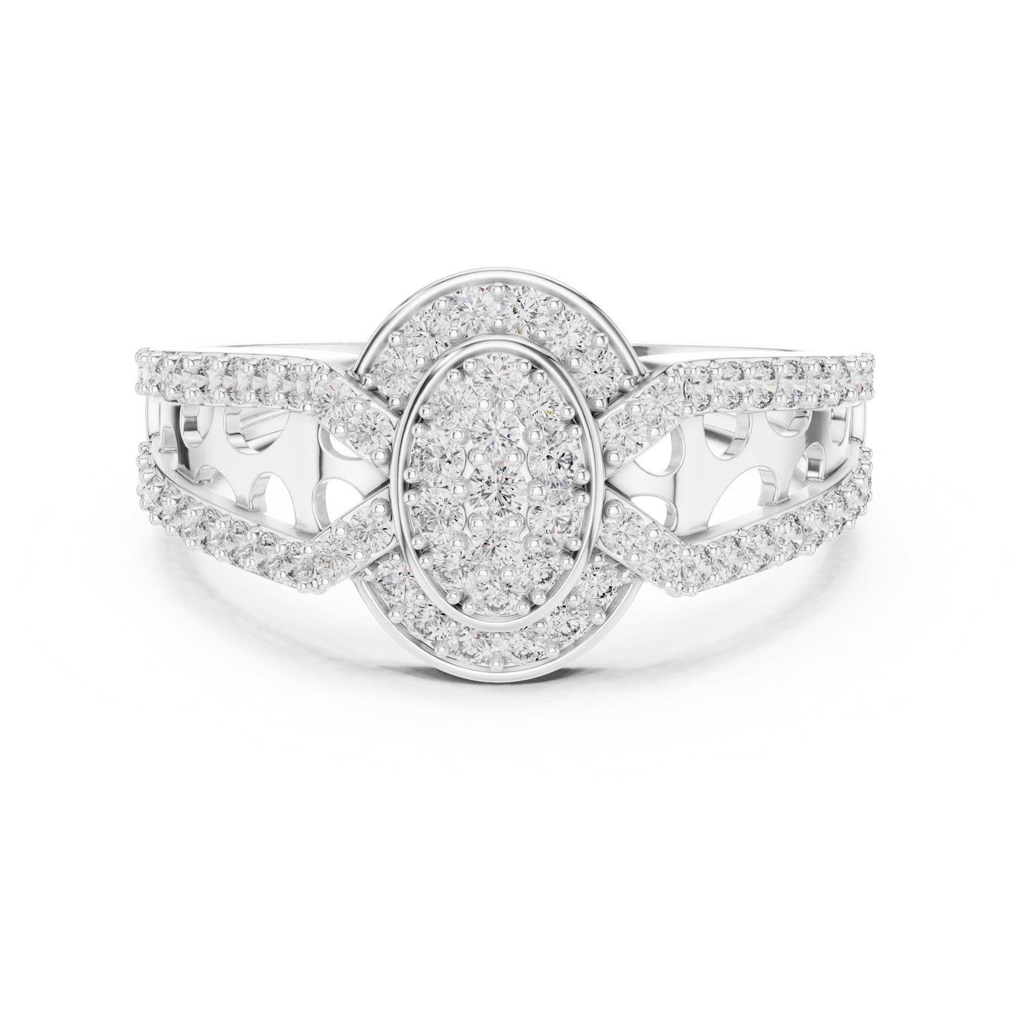 Oval Halo CZ Ring | 925 Hypoallergenic Engagement Ring for Women | Gold, Rose Gold & Silver