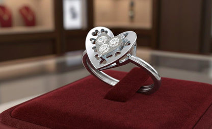 Moissanite Heart Ring for Women | Gold, Rose Gold & Silver | Sizes 5–11 | Romantic Promise & Valentine Gift