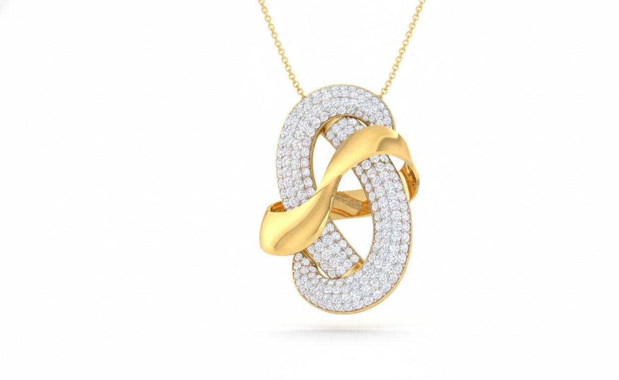 Moissanite Infinity Pendant  Adjustable Chain, Elegant Necklace  Gift