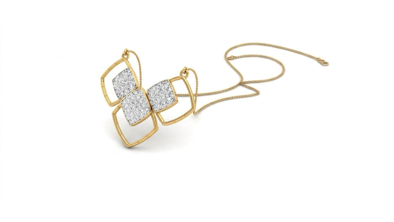 Riora moissanite geometric necklace with minimalist diamond pendant in rose gold, silver, or gold jewelry for bridal or special occasions