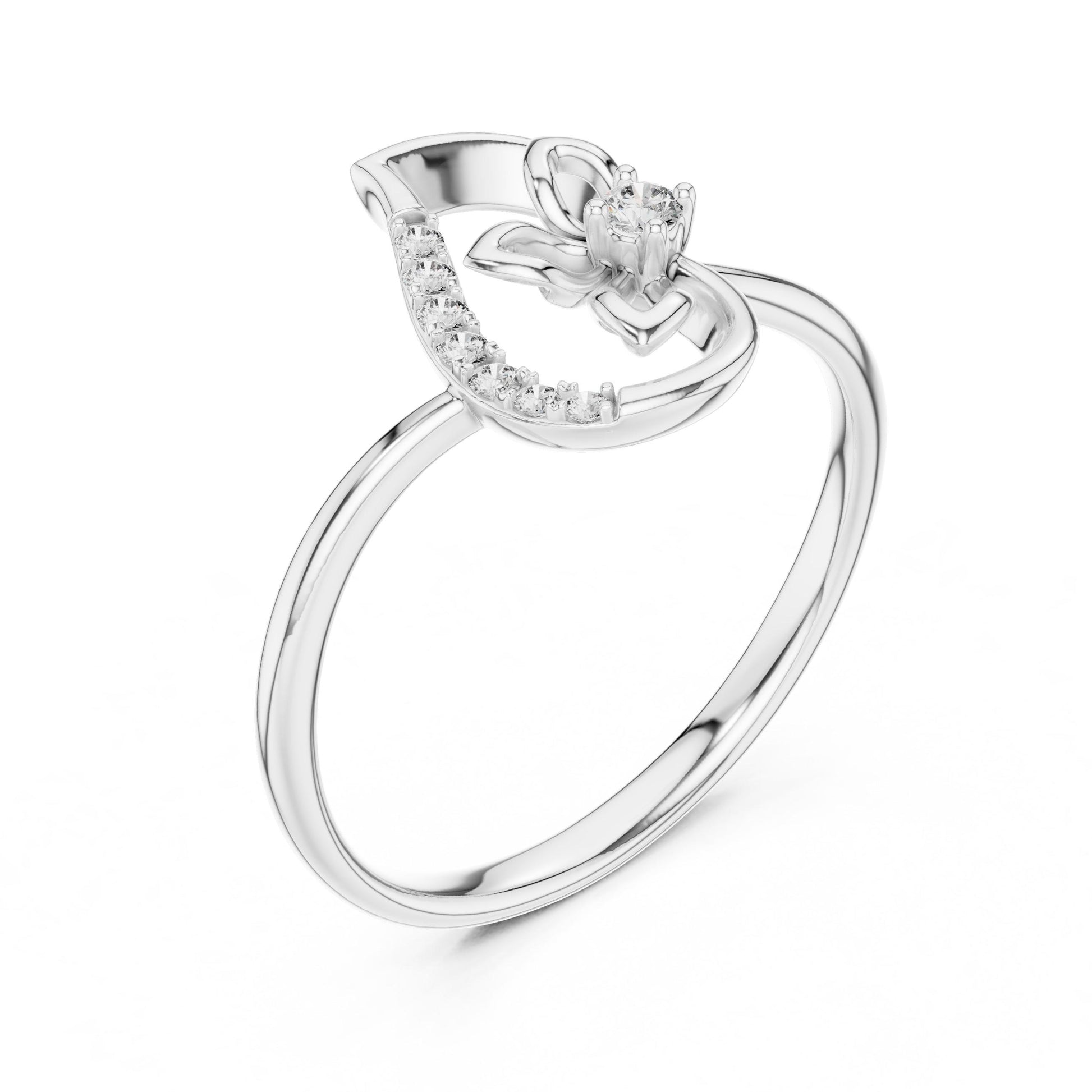 Riora moissanite floral butterfly engagement ring in rose gold with delicate nature-inspired design for women jewelry.