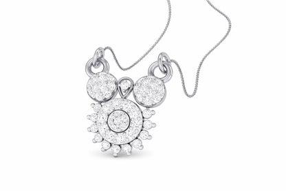 Riora moissanite statement bridal necklace with rose gold pendant and silver accents, elegant wedding jewelry with diamond look details