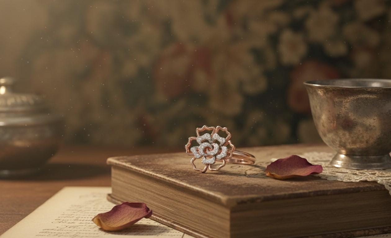 Moissanite Flower Ring | Floral Diamond Look Ring | Nickel-Free Hypoallergenic Statement Jewelry
