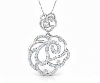 Moissanite Swirl Pendant Necklace for Women | Gold, Rose Gold & Silver | Bridal & Anniversary Gift