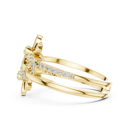 Riora luxury floral moissanite diamond engagement ring with vintage design, nature-inspired bridal band, intricate floral details