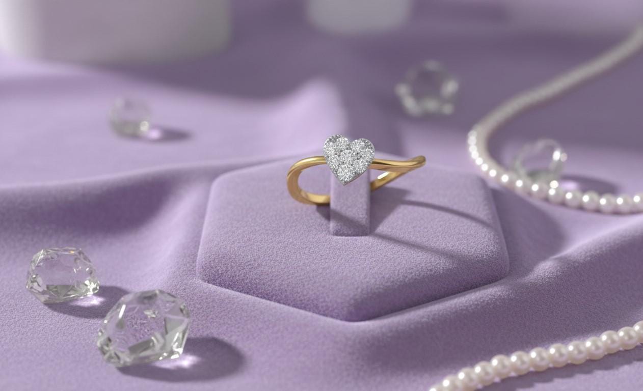 Heart Moissanite Ring – Dainty Love Ring | Hypoallergenic, Nickel-Free | Valentine Gift for Her | Riora