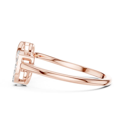 Riora moissanite heart initial ring for women, minimalist love jewelry, romantic promise ring with heart-shaped gemstone.