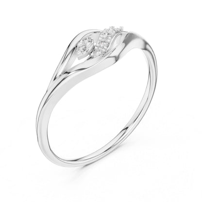 Riora Moissanite leaf vine ring in rose gold, minimalist nature-inspired bridal band with leaf and vine design for women.