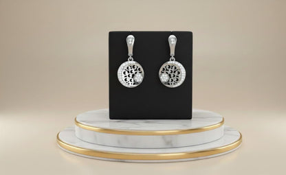 Moissanite Circle Drop Earrings in Gold Rose Gold Silver | Hypoallergenic Luxury Dangle Earring Gift for Women