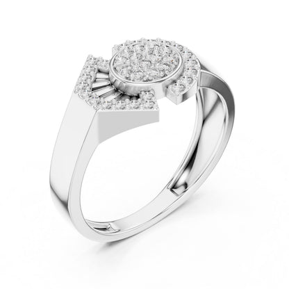 Rose gold luxury moissanite diamond statement ring with bold bridal band, featuring sparkling gemstones and elegant design.