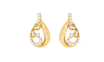 Riora moissanite teardrop stud earrings in gold, rose gold, and silver with a non-allergic, nickel-free design for bridal or special occasions.