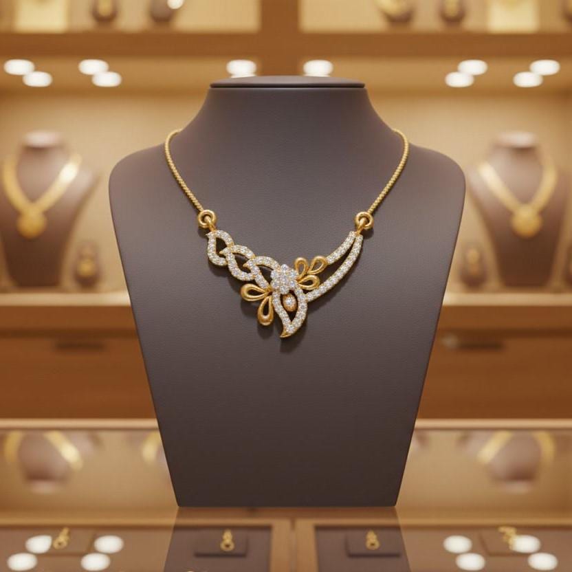 Riora elegant moissanite butterfly necklace in gold rose, dainty bridal pendant with sparkling gemstone details for women