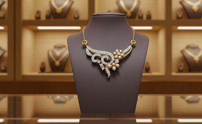 Moissanite Floral Leaf Pendant Necklace for Women | Gold, Rose Gold & Silver | Elegant Gift for Her