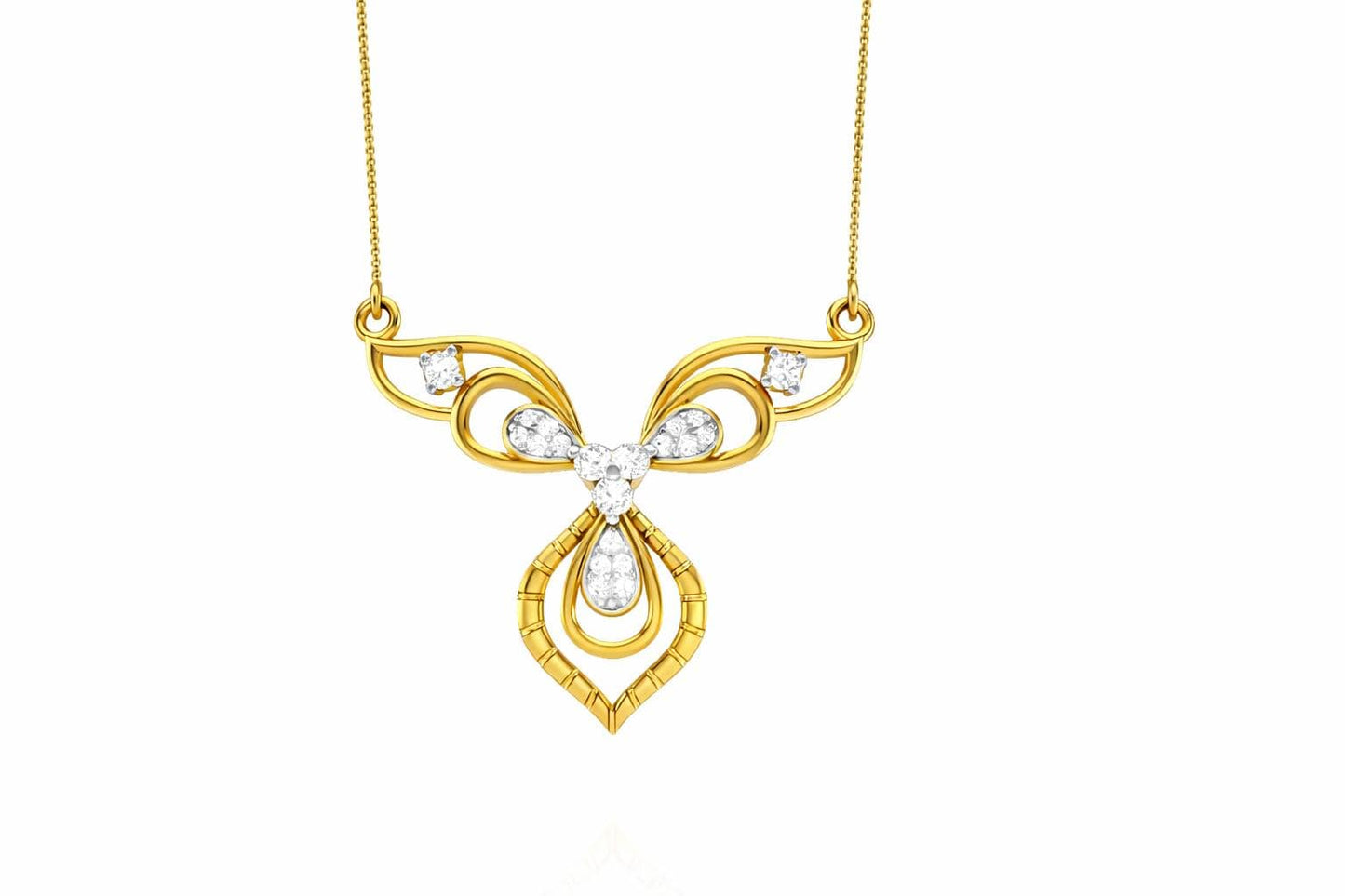 Riora rose gold butterfly necklace with moissanite pendant, elegant bridal jewelry for women, minimalist luxury gift.
