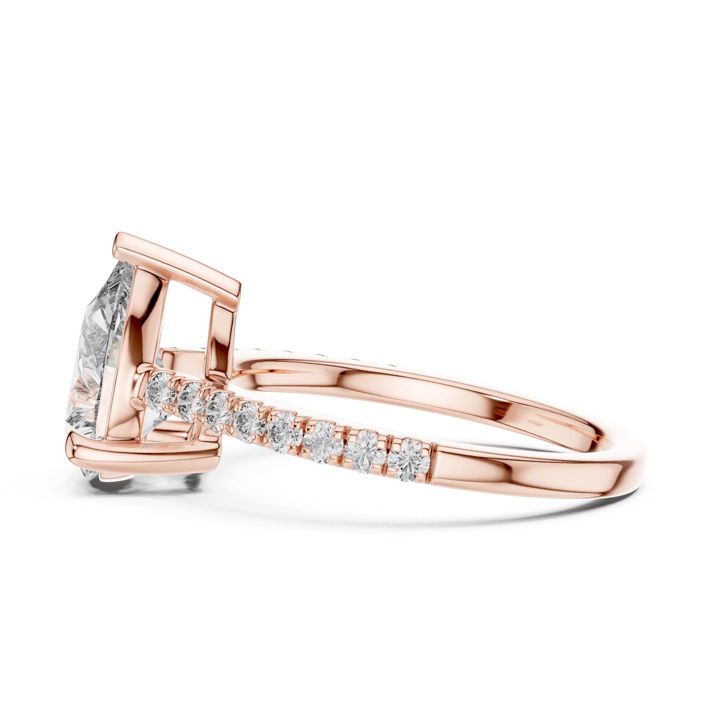 Pear Cut CZ Ring | Gold Rose Gold Silver Engagement & Promise Ring