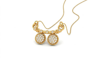 Riora moissanite dangle necklace with double disc pendants in gold rose gold, minimalist bridal jewelry, elegant gift accessory