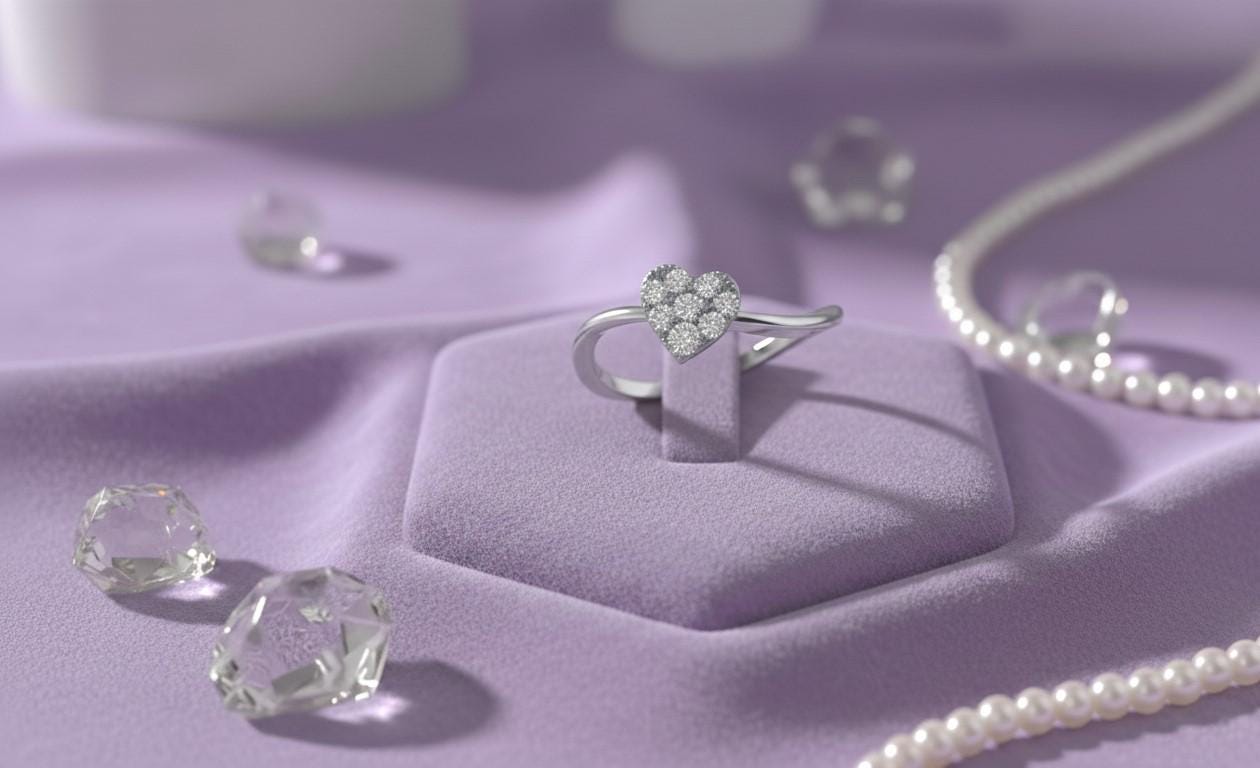 Heart Moissanite Ring – Dainty Love Ring | Hypoallergenic, Nickel-Free | Valentine Gift for Her | Riora