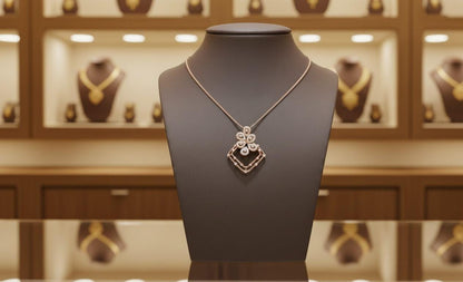 Moissanite Clover Pendant Necklace | Rose Gold & Silver, Hypoallergenic