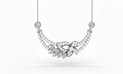Riora elegant moissanite floral necklace featuring a sparkling flower pendant, perfect bridal jewelry or wedding gift for her