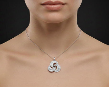 Moissanite Interlocking Circle Pendant Necklace | Gold Rose Silver | Hypoallergenic Bridal Jewelry Gift for Her