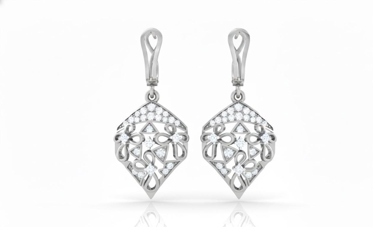 Moissanite Drop Stud Earrings | Hypoallergenic Luxury Dangle Earrings | Gold, Rose Gold & Silver | Riora